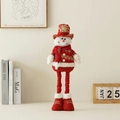 Charming retractable plush snowman figurine with Nordic pattern sweater for Christmas decor - Telescopic Snowman (Approx. 60cm)