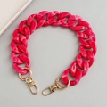 Magenta marble acrylic handbag chain strap with golden metal swivel lobster clasps - Two-tone Blood Red