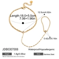 Detail of 18k gold plated slave bracelet with zircon stones and waterproof stainless steel - Hand Chain Zirconia Style