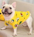 T-shirt en flanelle jaune pour chiens avec motifs avocat pour l'automne et l'hiver - Avocat Jaune