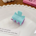 Mini mint blue and purple candy colored hair claw clip for girls styling - 3cm / Blue & Purple