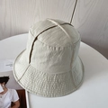 Cappello a secchiello in nylon verde salvia con cuciture a croce e tessuto impermeabile - Beige