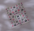 Detail of 3D embossed nail stickers featuring pandas, bamboo, and flowers, model Co-379 - CO-379 Silver Stamping