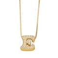 Elegante vergoldete Kette mit Buchstaben-E-Anhänger und funkelnden Zirkonia-Steinen - Buchstabe E
