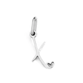 Silver polished letter X pendant with small heart detail for DIY necklaces and bracelets - Letter X / Steel