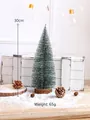 30cm mini green Christmas tree with fake snow and wooden base for desk decor - Green 30CM