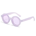 Minimalistische lavendelfarbene Rundsonnenbrille mit modischem Rahmen und Gläsern - Normal / Violetter Rahmen Violette Verlaufsgläser