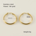 Franse stijl 34mm 18K vergulde roestvrijstalen chunky oorringen voor dames - 18K Verguld / Goud