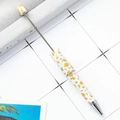 DIY plastic beaded pen featuring a creative yellow and white cow print finish - Yellow and White Cow Pattern (105)