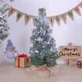 Mini albero di Natale artificiale innevato con base in iuta per decoro tavolo - Albero di Natale Innevato 30cm