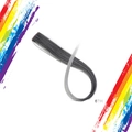 Ombre black to grey clip-in hair extension piece with smooth straight texture, model 67H - Black Grey Gradient (67H)