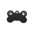 Black titanium steel dog bone pendant with hollow paw prints and top hole design - Black