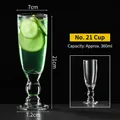360ml elegant tall cocktail glass with decorative stem and lime drink garnish - Style 21 Juice Glass