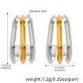 Two-tone stainless steel triple heart C-hoop earrings in gold and silver finish - Three-layer Streamlined Style (F866) / Two-tone (Gold & Silver)