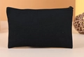 Minimalist black canvas cosmetic bag with zipper closure shown in a neutral setting - 21*12 Black Fabric