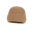 Winter camel ribbed knit beanie hat with wide cuff for men and women outdoor warmth - Hat Only / Khaki