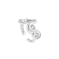 Minimalist S925 sterling silver ear cuff with irregular winding lines and clear zircons - Single Piece / 925 Silver / Platinum Plated - White Zircon