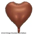 18 inch vintage chocolate heart balloon in matte metallic finish for party decor - Chocolate