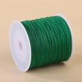 DIY emerald green braided nylon cord 0.8mm for jewelry making on white spool - Green