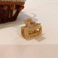 Elegant square acetate hair claw clip with light brown marble pattern for half-up hair styles - Khaki Marble