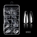 Coffret de 120 faux ongles transparents en forme d'amande avec boîte de rangement - Style d'Amande Transparent (BP003)