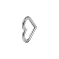 Silver heart-shaped stainless steel carabiner clip with a spring gate mechanism - 1.2x8mm / Steel Color-Heart