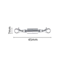 Silver cylindrical magnetic jewelry clasp with lobster hooks, 45mm total length - 7# Cylinder Silver