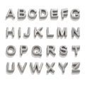 Set of 26 silver vintage 10mm stainless steel DIY alphabet beads for jewelry making - Letter A / Steel