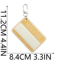Dettaglio delle dimensioni della targhetta ricamata a forma di stella marina con fibbia - Targhetta Gialla e Beige