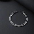 Polished silver stainless steel Cuban link bracelet with lobster clasp for men - 21cm / Silver/5.0mm Double Woven Polished Curb Chain