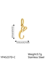 Minimalist golden stainless steel letter C pendant charm for personalized necklaces - Geometric Heart-C
