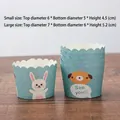 50-piece set of light blue cartoon dog and rabbit muffin cups for home baking - Rabbit and Puppy