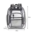 Transparenter PVC Rucksack mit grauer Borte und 36x28x12cm Maßen für Reisen - Klein / Grau