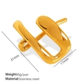 Gold stainless steel oval ponytail clip hair accessory measuring 31mm by 17mm - Gold U-Shaped Curved Style (FZ03)