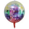 Sphärischer 22 Zoll 4D Disco Ball Luftballon mit buntem Laser Spiegelmosaik Muster für Party - 22 Zoll / bunt