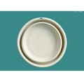 Zusammenklappbare runde Waschschüssel aus Kunststoff in Creme und Grau mit Aufhängeloch - Großer Durchmesser 37cm / Nordic Beige