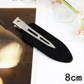Schwarze 8 cm nahtlose Haarklammer mit mattem Finish und silbernem Krokodil-Haarclip - 17# Haarspange Ohne Knicke / 8cm / Schwarz