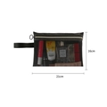 Portable black mesh cosmetic bag with top handle and spacious interior storage - Model 045 Side Pull Medium
