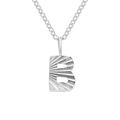 DIY personalized letter B pendant necklace in polished silver stainless steel - Letter B / Steel Color