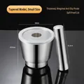 Brushed 304 stainless steel mortar and pestle set with lid, small conical size 10cm - 10cm Tapered Deepened