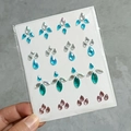 Colorful acrylic face rhinestones stickers for teardrop makeup and festive body decoration - Vintage Style Blue forehead Gems