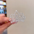 Fermaglio a corona per bambina in lega d'argento con strass colorati AB brillanti - 3# Corona di Diamanti Colorati Media