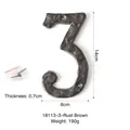 Numero civico 3 in ghisa ruggine marrone con viti per decorazione da parete 14cm - Ruggine Marrone Numero Grande-3