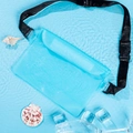 Blue translucent waterproof waist bag for swimming with adjustable black strap - Sky Blue