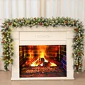 9ft snow-dusted Christmas garland with warm LED lights, red berries and pinecones - SGT005 Flowering Pine Needle Mixed Garland