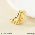 Colgante pies de bebé de acero inoxidable dorado pulido para joyas DIY 14x12mm - Pies de bebé / Dorado