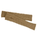 Detail of cable knit long fingerless gloves with thumb hole in brown acrylic wool - One Size / Camel