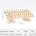 Espositore per anelli in pino a 3 livelli con 36 coni e dimensioni precise in legno naturale - Esteso 3 Livelli 36 Posti