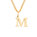 Elegante collar de acero inoxidable dorado con un colgante clásico de la letra M - Letra M (Oro Rosa)