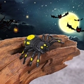 Miniature black and yellow spotted plastic spider figure for Halloween decor - Style H Yellow Spotted Spider